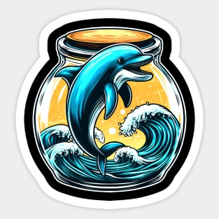 Dolphin In a Jar Sticker